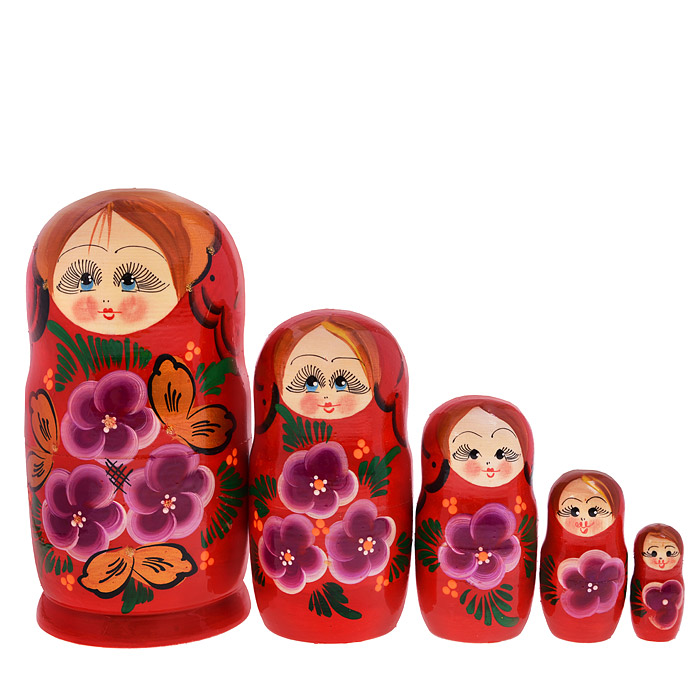 Матрешка 5 в 1 большая окрашенная 