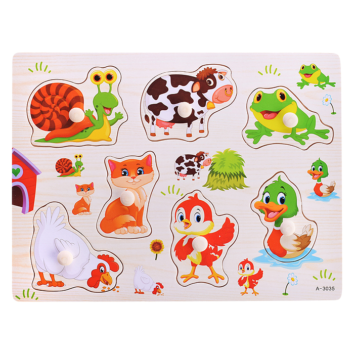 Пазл-вкладыш D1648 "Веселые животные"