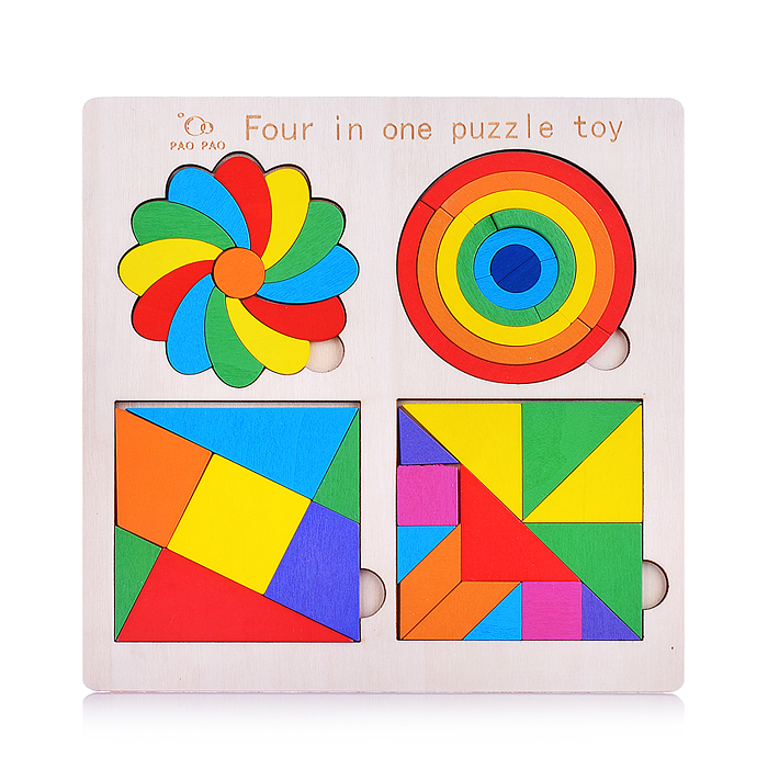 Пазл-вкладыш D1928 "Яркие фигуры" 