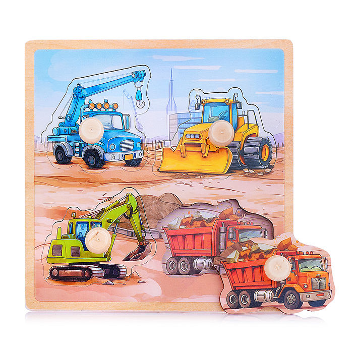 Пазл-вкладыш D2008 "Строительная техника"