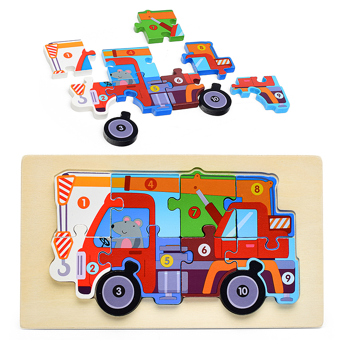 Пазл-вкладыш D2062 "Строительная техника" 