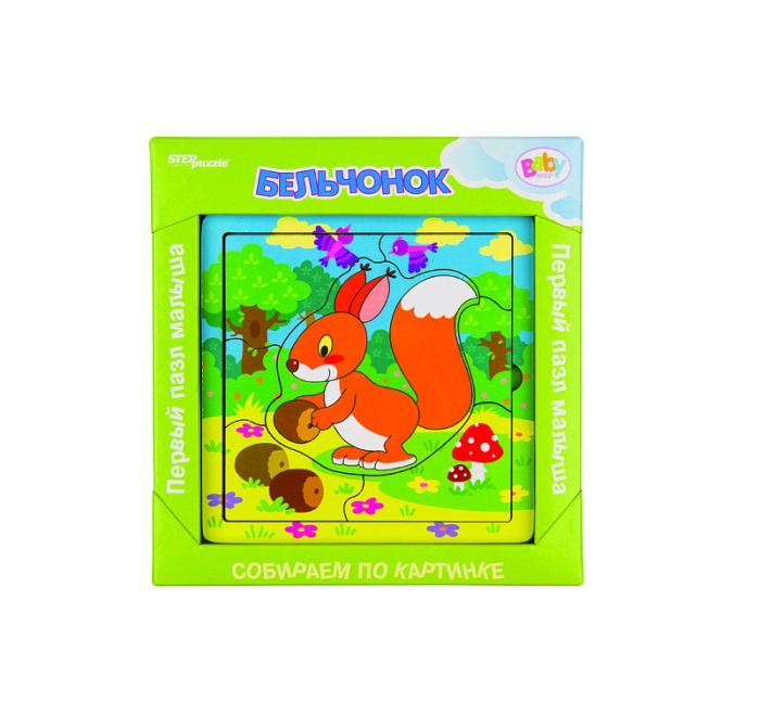 Игра из дерева "Бельчонок" (собираем по картинке) (Baby Step)